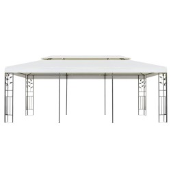 vidaXL Cenador con doble techo acero blanco 6x3 m