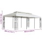 vidaXL Cenador con doble techo acero blanco 6x3 m vidaXL Cenador con doble techo acero blanco 6x3 m