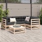 vidaXL Juego de sofás de jardín 5 pzas con cojines madera maciza pino vidaXL Juego de sofás de jardín 5 pzas con cojines madera maciza pino