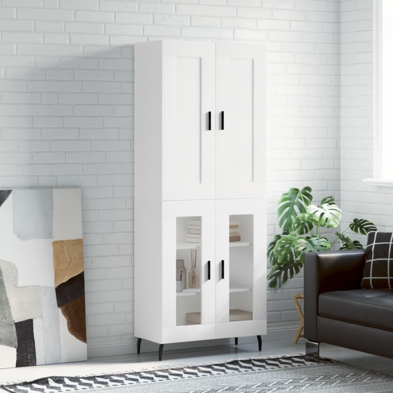 vidaXL Aparador alto madera contrachapada blanco 69,5x34x180 cm vidaXL Aparador alto madera contrachapada blanco 69,5x34x180 cm