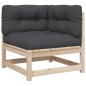 vidaXL Juego de sofás de jardín 5 pzas con cojines madera maciza pino vidaXL Juego de sofás de jardín 5 pzas con cojines madera maciza pino