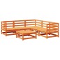 vidaXL Juego de sofás de jardín 6 pzas madera maciza pino marrón cera