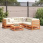vidaXL Juego de sofás de jardín 6 pzas madera maciza pino marrón cera