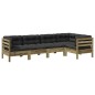 vidaXL Set de sofás jardín 5 pzas con cojines madera pino impregnada vidaXL Set de sofás jardín 5 pzas con cojines madera pino impregnada