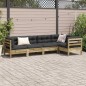 vidaXL Set de sofás jardín 5 pzas con cojines madera pino impregnada vidaXL Set de sofás jardín 5 pzas con cojines madera pino impregnada