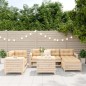 vidaXL Juego de sofás de jardín 7 piezas madera maciza de pino
