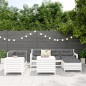 vidaXL Juego de sofás de jardín 7 pzas madera maciza de pino blanco vidaXL Juego de sofás de jardín 7 pzas madera maciza de pino blanco