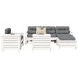 vidaXL Juego de sofás de jardín 7 pzas madera maciza de pino blanco vidaXL Juego de sofás de jardín 7 pzas madera maciza de pino blanco