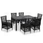 vidaXL Conjunto de comedor de exterior 7 piezas ratán sintético negro vidaXL Conjunto de comedor de exterior 7 piezas ratán sintético negro