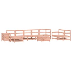 vidaXL Juego de sofás de jardín 10 pzas madera maciza de abeto Douglas
