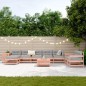 vidaXL Juego de sofás de jardín 10 pzas madera maciza de abeto Douglas