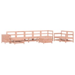 vidaXL Juego de sofás de jardín 10 pzas madera maciza de abeto Douglas