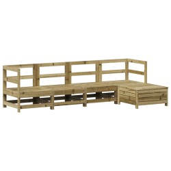 vidaXL Juego de sofás de jardín 5 piezas madera de pino impregnada