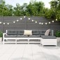 vidaXL Juego de sofás de jardín 5 piezas madera maciza de pino blanco vidaXL Juego de sofás de jardín 5 piezas madera maciza de pino blanco