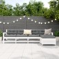 vidaXL Juego de sofás de jardín 5 piezas madera maciza de pino blanco vidaXL Juego de sofás de jardín 5 piezas madera maciza de pino blanco