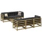 vidaXL Set de sofás jardín 7 pzas con cojines madera pino impregnada vidaXL Set de sofás jardín 7 pzas con cojines madera pino impregnada