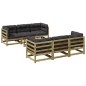 vidaXL Set de sofás jardín 7 pzas con cojines madera pino impregnada vidaXL Set de sofás jardín 7 pzas con cojines madera pino impregnada