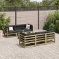 vidaXL Set de sofás jardín 7 pzas con cojines madera pino impregnada vidaXL Set de sofás jardín 7 pzas con cojines madera pino impregnada
