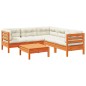 vidaXL Set de sofás jardín 6 pzas con cojines madera pino marrón cera vidaXL Set de sofás jardín 6 pzas con cojines madera pino marrón cera