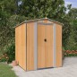 vidaXL Cobertizo jardín acero galvanizado marrón claro 192x191x223 cm vidaXL Cobertizo jardín acero galvanizado marrón claro 192x191x223 cm
