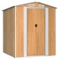 vidaXL Cobertizo jardín acero galvanizado marrón claro 192x191x223 cm vidaXL Cobertizo jardín acero galvanizado marrón claro 192x191x223 cm