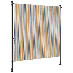 vidaXL Persiana enrollable exterior tela acero amarillo y blanco