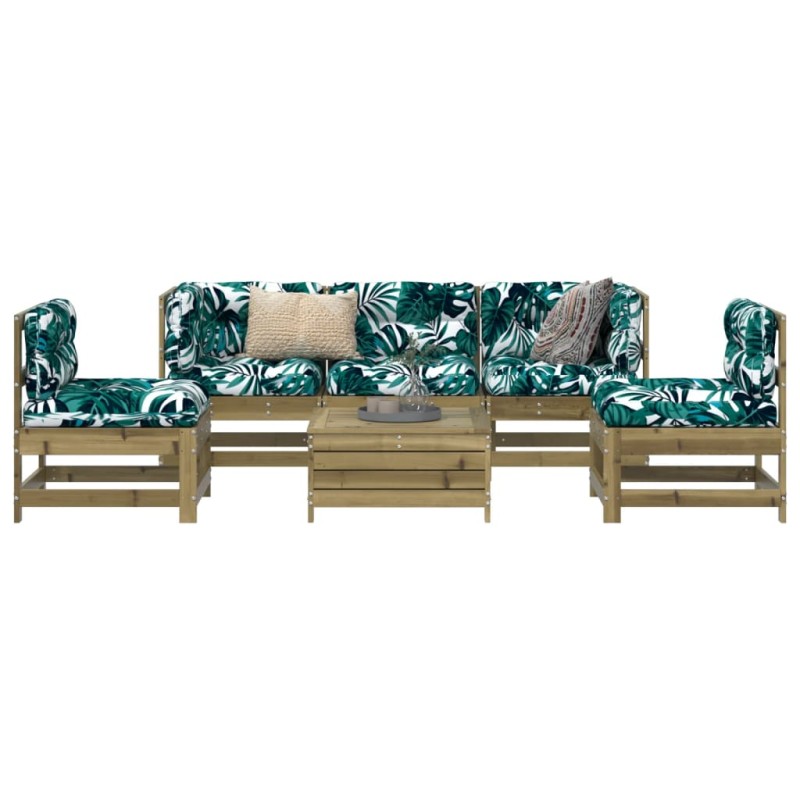 vidaXL Juego de sofás de jardín 6 piezas madera de pino impregnada vidaXL Juego de sofás de jardín 6 piezas madera de pino impregnada