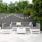 vidaXL Juego de sofás de jardín 6 piezas madera maciza pino blanco vidaXL Juego de sofás de jardín 6 piezas madera maciza pino blanco