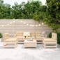 vidaXL Juego de sofás de jardín 6 piezas madera maciza de pino