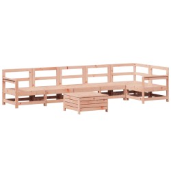 vidaXL Juego de sofás de jardín 7 pzas madera maciza de abeto Douglas