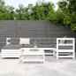 vidaXL Juego de sofás de jardín 7 pzas madera maciza de pino blanco vidaXL Juego de sofás de jardín 7 pzas madera maciza de pino blanco
