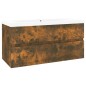 vidaXL Mueble de baño con lavabo madera contrachapada roble ahumado vidaXL Mueble de baño con lavabo madera contrachapada roble ahumado