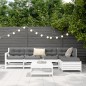 vidaXL Juego de sofás de jardín 6 piezas madera maciza pino blanco vidaXL Juego de sofás de jardín 6 piezas madera maciza pino blanco