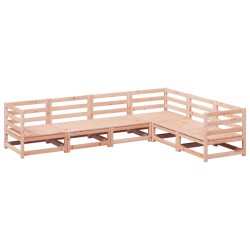 vidaXL Juego de sofás de jardín 6 pzas madera maciza de abeto Douglas