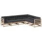 vidaXL Juego de sofás de jardín 6 pzas con cojines madera maciza pino vidaXL Juego de sofás de jardín 6 pzas con cojines madera maciza pino