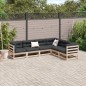 vidaXL Juego de sofás de jardín 6 pzas con cojines madera maciza pino vidaXL Juego de sofás de jardín 6 pzas con cojines madera maciza pino