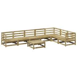 vidaXL Juego de sofás de jardín 8 pzas madera de pino impregnada