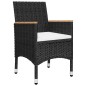vidaXL Juego de comedor de jardín 5 piezas con cojines negro vidaXL Juego de comedor de jardín 5 piezas con cojines negro