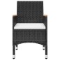 vidaXL Juego de comedor de jardín 5 piezas con cojines negro vidaXL Juego de comedor de jardín 5 piezas con cojines negro