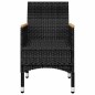 vidaXL Juego de comedor de jardín 5 piezas con cojines negro vidaXL Juego de comedor de jardín 5 piezas con cojines negro