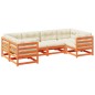 vidaXL Set de sofás jardín 6 pzas con cojines madera pino marrón cera vidaXL Set de sofás jardín 6 pzas con cojines madera pino marrón cera