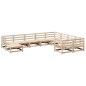 vidaXL Juego de sofás de jardín 10 pzas madera maciza de pino vidaXL Juego de sofás de jardín 10 pzas madera maciza de pino