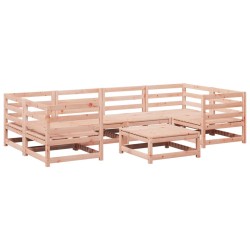 vidaXL Juego de sofás de jardín 7 pzas madera maciza de abeto Douglas