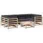 vidaXL Set de sofás jardín 7 pzas con cojines madera maciza pino