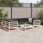 vidaXL Set de sofás jardín 7 pzas con cojines madera maciza pino