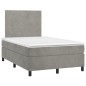 vidaXL Cama box spring con colchón terciopelo gris claro 120x200 cm vidaXL Cama box spring con colchón terciopelo gris claro 120x200 cm