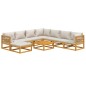vidaXL Set muebles de jardín 9 pzas madera maciza y cojines gris claro