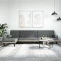 vidaXL Sofá cama en forma de L tela gris oscuro 260x140x70 cm