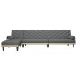 vidaXL Sofá cama en forma de L tela gris oscuro 260x140x70 cm