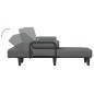 vidaXL Sofá cama en forma de L tela gris oscuro 260x140x70 cm